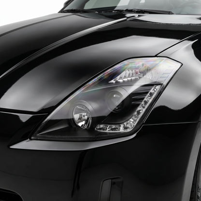 Nissan 350Z Z33 Series 1 (2003 - 2005) JDM Black LED DRL Projector Headlights LH + RH