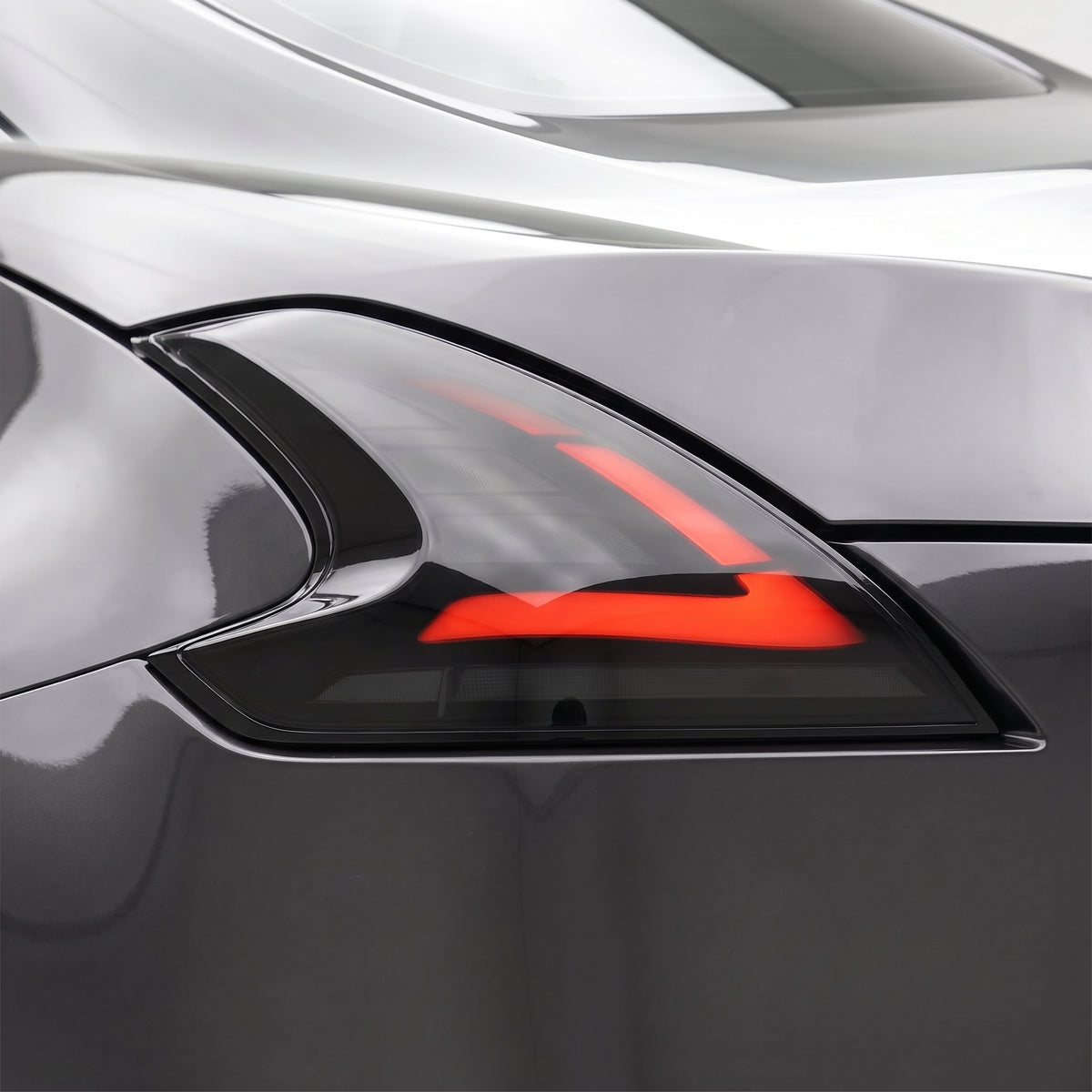 Nissan 370Z Z34 (2008 - 2021) Smoked Sequential Full LED Tail Lights LH + RH installed close-up
