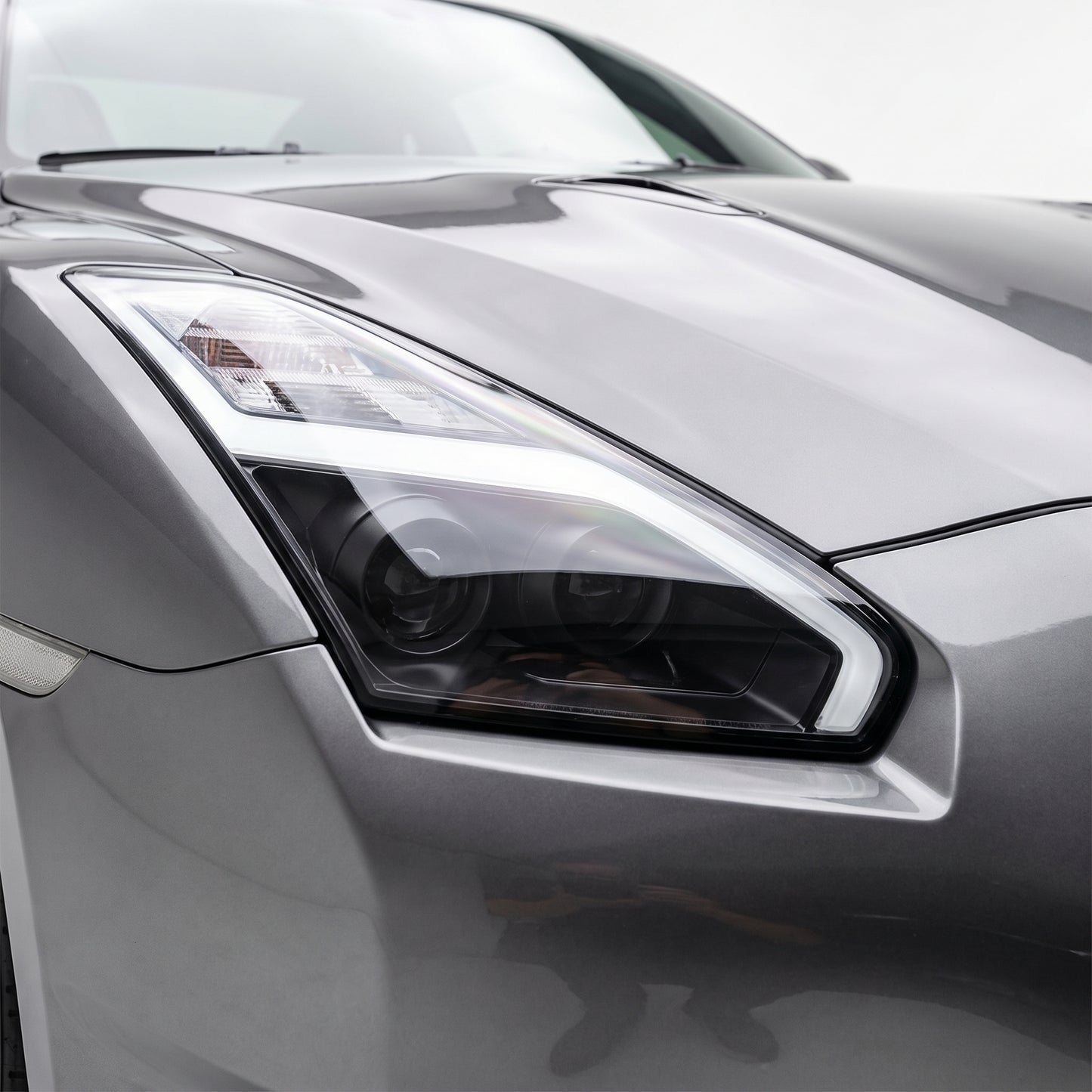 Nissan GT-R R35 (2007 - 2013) Crystal Eye Update Style DRL With LED Sequential Indicators Headlights LH + RH