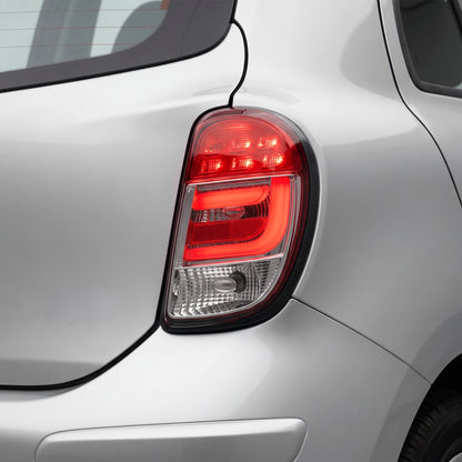 Nissan Micra K13 (2010 - 2014) Clear Red 3D LED Stripe Tail Lights LH + RH
