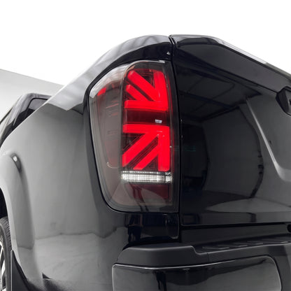 Nissan Navara D23 NP300 (2015 - 2021) Black LED Tail Lights LH + RH installed close-up