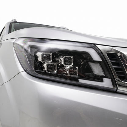 Nissan Navara D23 (2015 - 2020) LED Headlights Halo DRL  LH + RH installed close-up