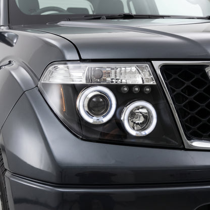 Nissan Navara D40 (2005 - 2010) Halo Angel Eyes Headlights LH + RH installed