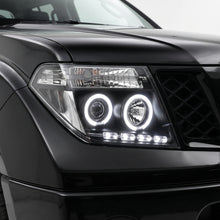 Nissan Navara D40 (2005 - 2014) Black CCFL Angel Eyes Projector Headlights LH + RH