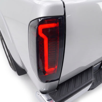 Nissan Navara D40 (2005 - 2016) Smoked Tail Lights LH + RH installed close-up