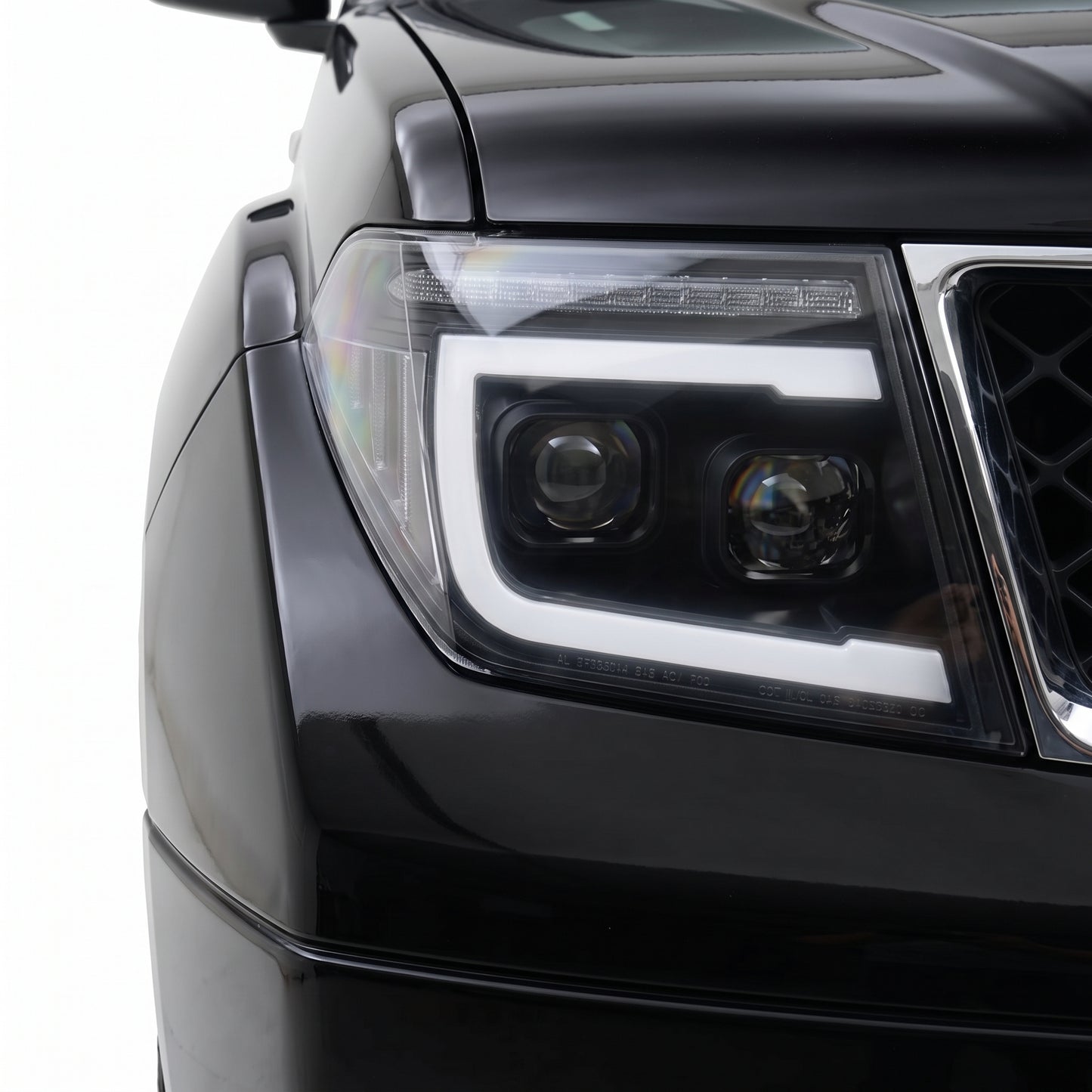 Nissan Pathfinder R51 (2005 - 2009) Black DRL Projector With LED Sequential Indicators Headlights LH + RH