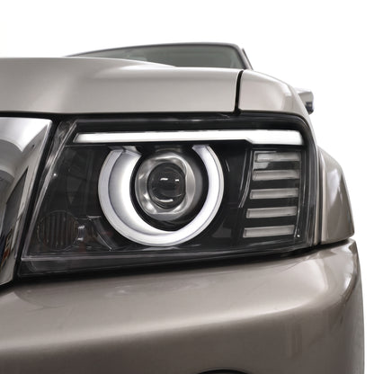 Nissan Patrol GU MK4 / MK5 / MK6 / MK7 / MK8 / Y61 (2005 - 2016) Full LED Laser Headlights LH + RH installed close-up