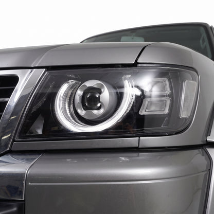 Nissan Patrol GU / Y61 (2005 - 2016) Full LED Headlights LH + RH installed close-up