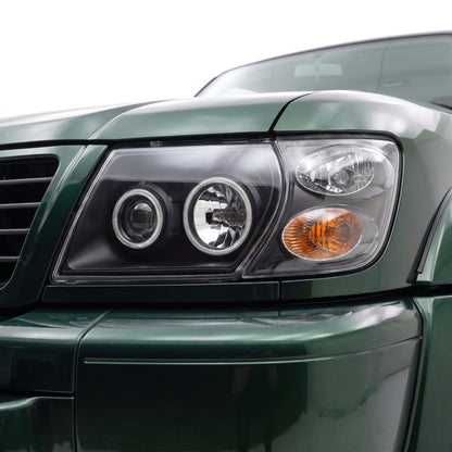 Nissan Patrol / Safari GU (1997 - 2007) Halo Angel Eyes Headlights LH + RH installed close-up