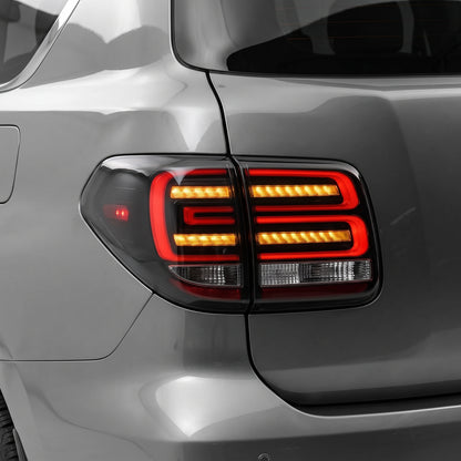 Nissan Patrol Y62 Wagon (2012 - 2019) Sequential Smoked Full LED Tail Lights LH + RH