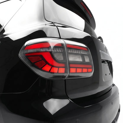 Nissan Patrol Y62 (2012 - 2019) Smoked Sequential Full LED Tail Lights LH + RH installed close-up