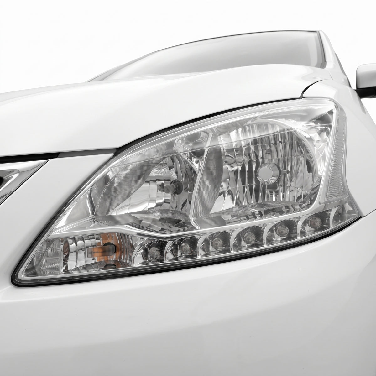Nissan Pulsar B17 (2012 - 2017) OEM Style Headlights LH + RH installed close-up