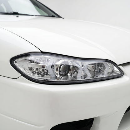 Nissan Silvia S15 (1999 - 2001) Crystal Clear LED 3D DRL Stripe Bar Projector With LED Indicators Headlights LH + RH