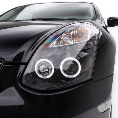 Nissan Skyline V35 350GT Coupe (2001 - 2007) Angel Eyes Projector Headlights LH + RH installed close-up