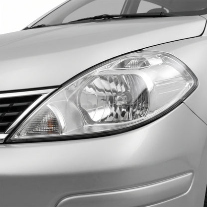 Nissan Tiida C11 (2005 - 2007) OEM Style Headlights LH + RH installed close-up