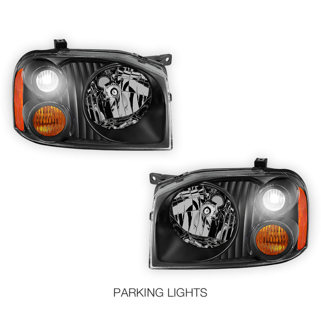 Nissan Navara D22 (2001 - 2015) Black Headlights LH + RH
