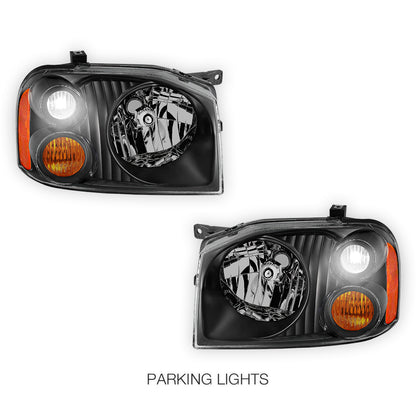 Nissan Navara D22 (2001 - 2015) Black Headlights LH + RH