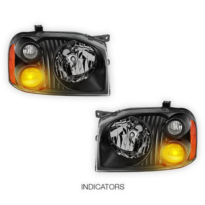 Nissan Navara D22 (2001 - 2015) Black Headlights LH + RH