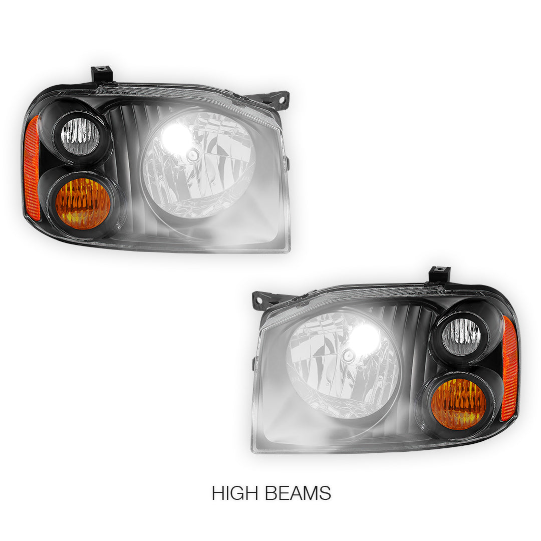 Nissan Navara D22 (2001 - 2015) Black Headlights LH + RH