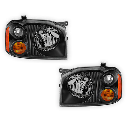 Nissan Navara D22 (2001 - 2015) Black Headlights LH + RH