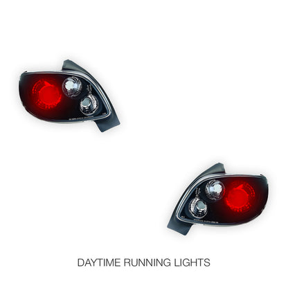 Peugeot 206 (1998 - 2006) Black Altezza Tail Lights LH + RH