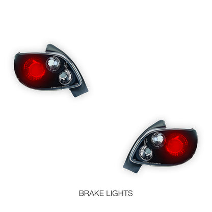 Peugeot 206 (1998 - 2006) Black Altezza Tail Lights LH + RH