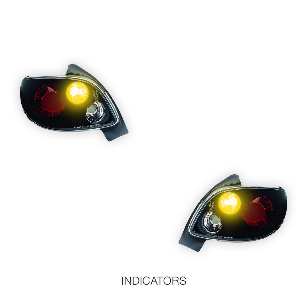 Peugeot 206 (1998 - 2006) Black Altezza Tail Lights LH + RH