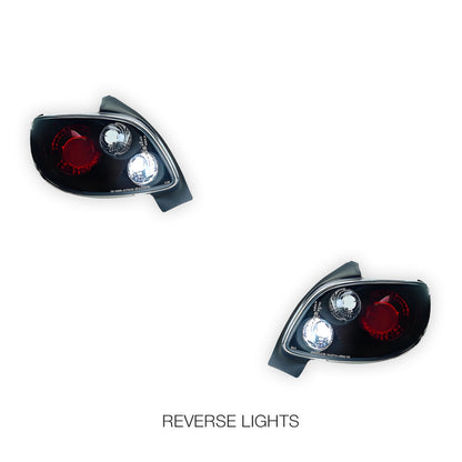 Peugeot 206 (1998 - 2006) Black Altezza Tail Lights LH + RH