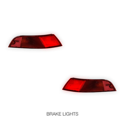 Porsche 911 993 Series (1993 - 1998) Full Red Rear Bumper Bar Corner Tail Lights LH + RH