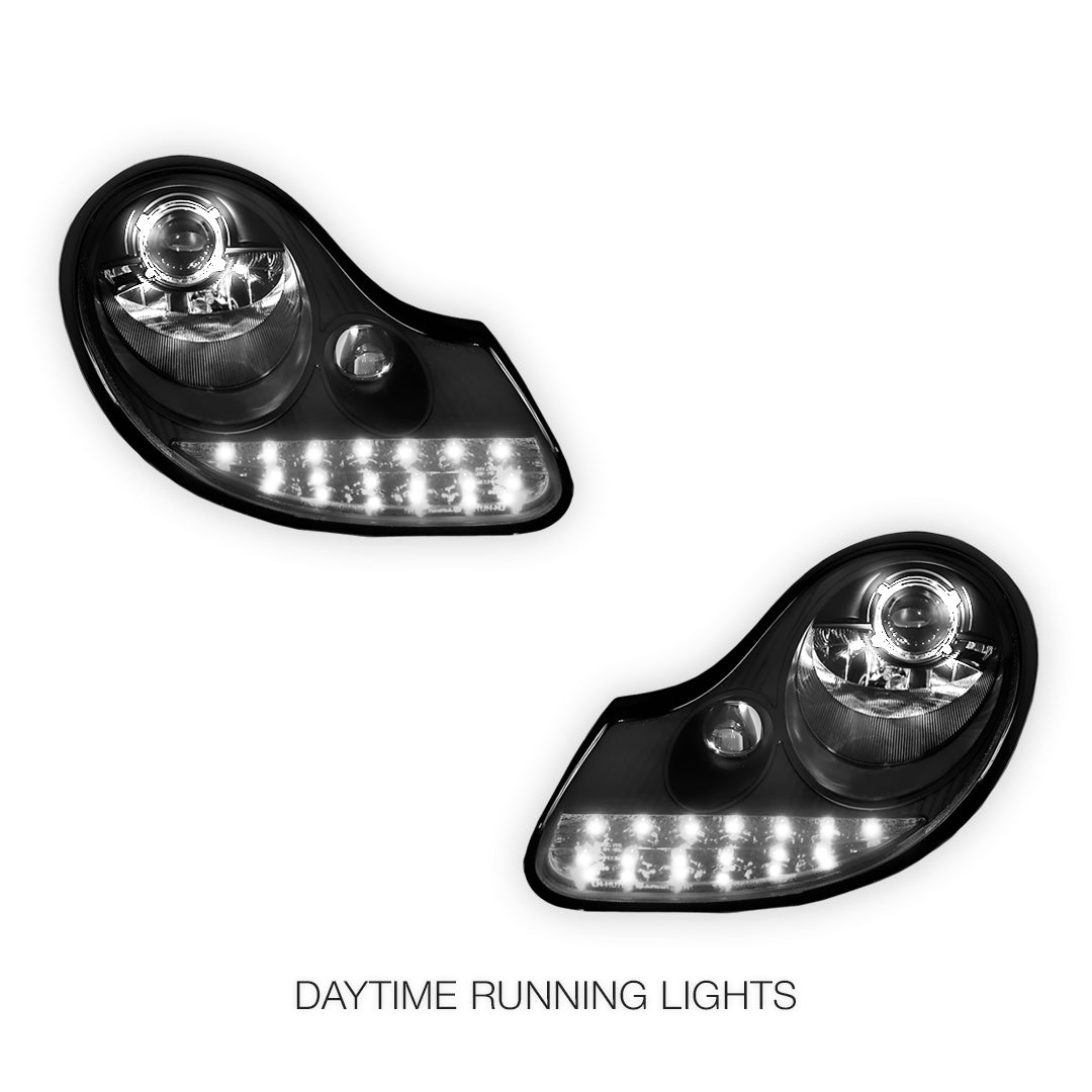 Porsche Boxster 986 Series (1997 - 2004) DRL LED Projector Headlights LH + RH