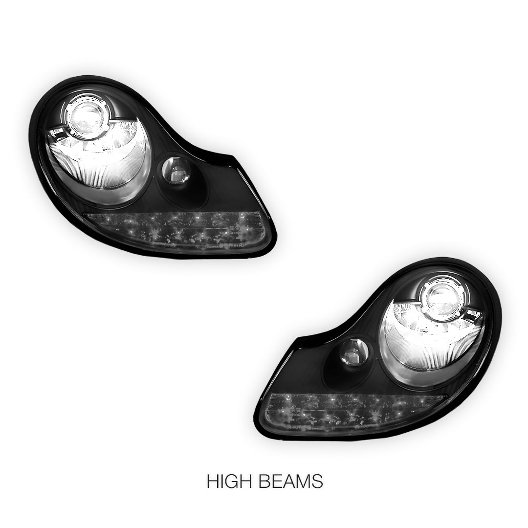 Porsche Boxster 986 Series (1997 - 2004) DRL LED Projector Headlights LH + RH