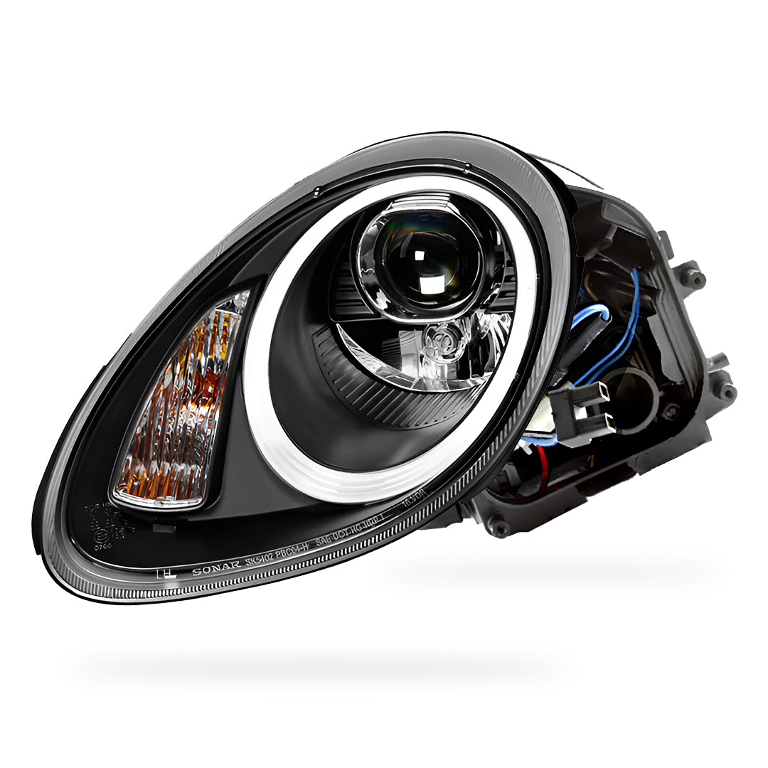 Porsche Boxster 987 Series 1 (2005 - 2008) Black DRL LED Projector Headlights LH + RH