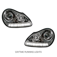 Porsche Cayenne 955 9PA (2003 - 2006) Crystal Clear LED DRL Projector Headlights LH + RH