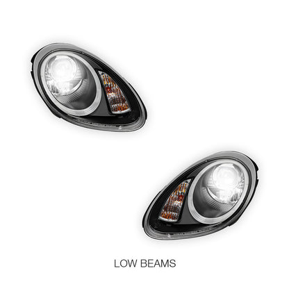 Porsche Cayman 987 Series 1 (2005 - 2008) Black DRL LED Projector Headlights LH + RH