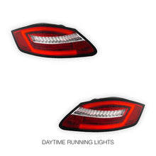 Porsche Cayman 987 Series 1 (2005 - 2008) Sequential Clear Red 3D Stripe Bar LED Tail Lights LH + RH