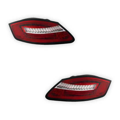 Porsche Cayman 987 Series 1 (2005 - 2008) Sequential Clear Red 3D Stripe Bar LED Tail Lights LH + RH