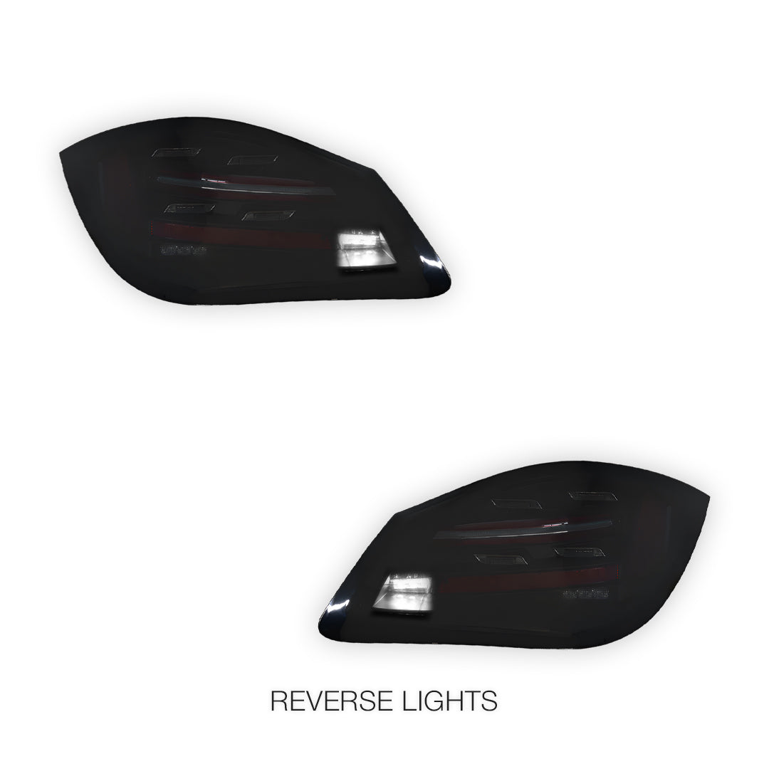 Porsche Cayman 987 Series 2 (2009 - 2012) Sequential Smoked Red 3D Stripe Bar LED Tail Lights LH + RH