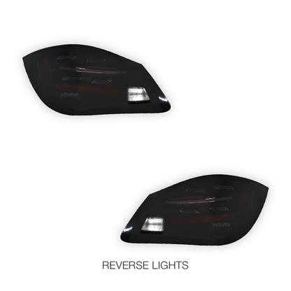 Porsche Cayman 987 Series 2 (2009 - 2012) Sequential Smoked Red 3D Stripe Bar LED Tail Lights LH + RH