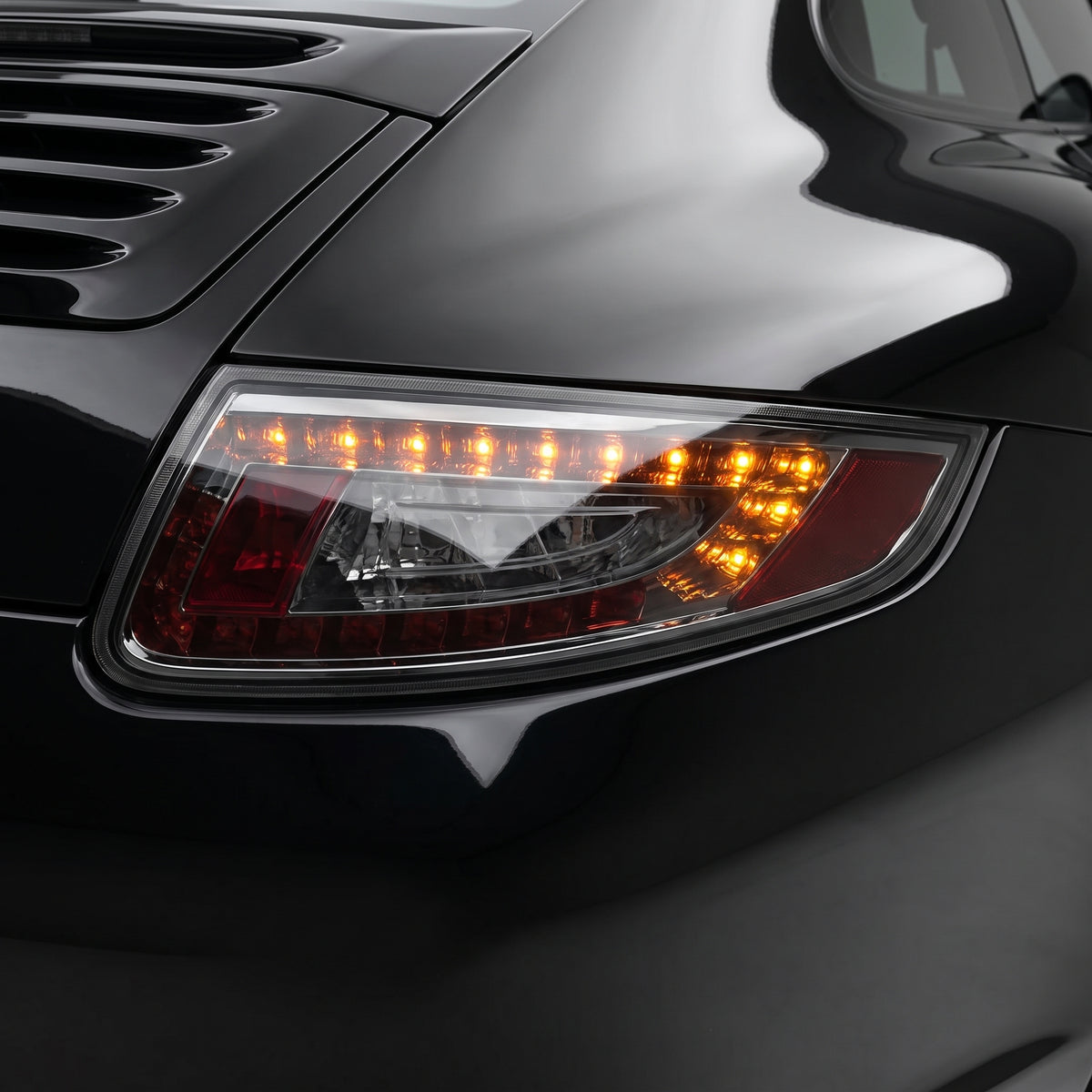 Porsche 911 997 Series (2005 - 2008) Full Smoked LED Tail Lights LH + RH installed