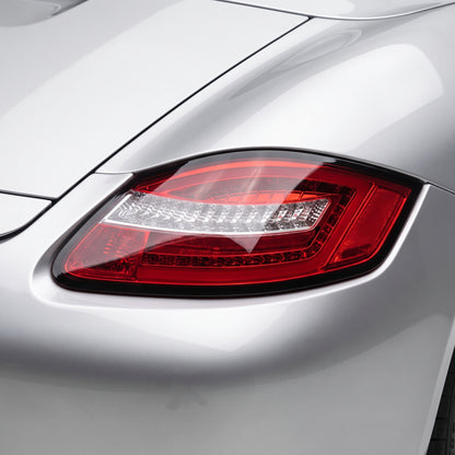 Porsche Boxter 987 Series (2005 - 2008) Clear Red Sequential LED 3D Stripe Bar Tail Lights LH + RH installed