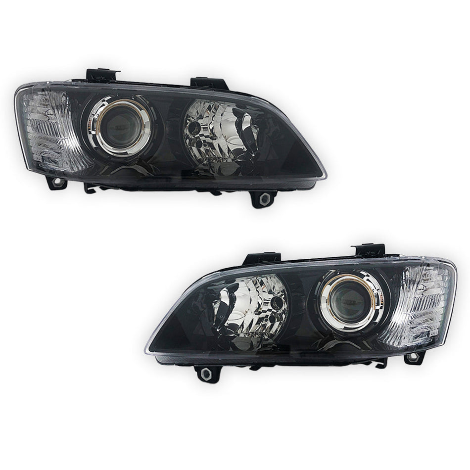 Holden Commodore VE Series I (2006 - 2010) BLACK Series Projector Headlights LH + RH