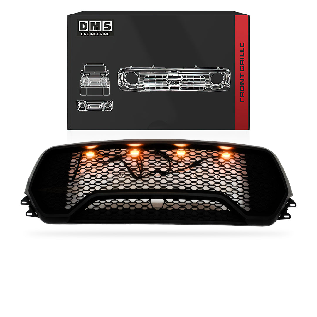 RAM 1500 DS (2019 - 2022) Front Matte Black Mesh Grille With LED