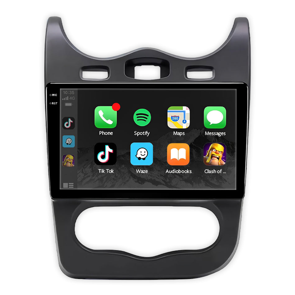 Renault Sandero Gen 1 (2009 - 2014) 10" Wireless Android 15 Head Unit for Apple CarPlay / Android Auto