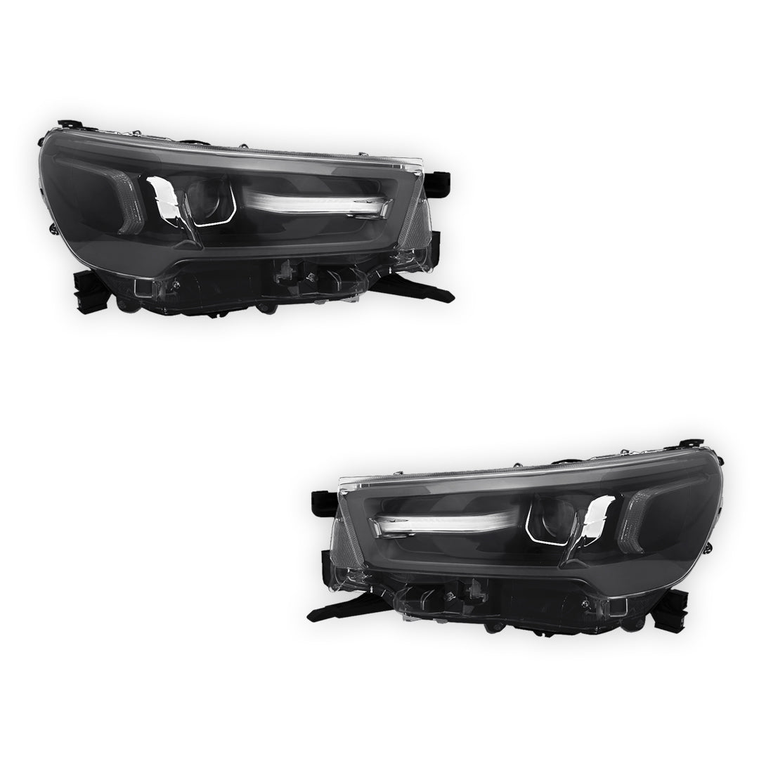 Toyota HiLux SR5 (2024 - 2025) Grey OEM Style LED Type Headlights LH + RH