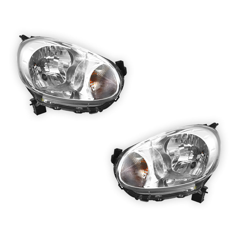 Nissan Micra K13 (2010 - 2015) Genuine Clear / Black Xenon Electric Headlights LH + RH