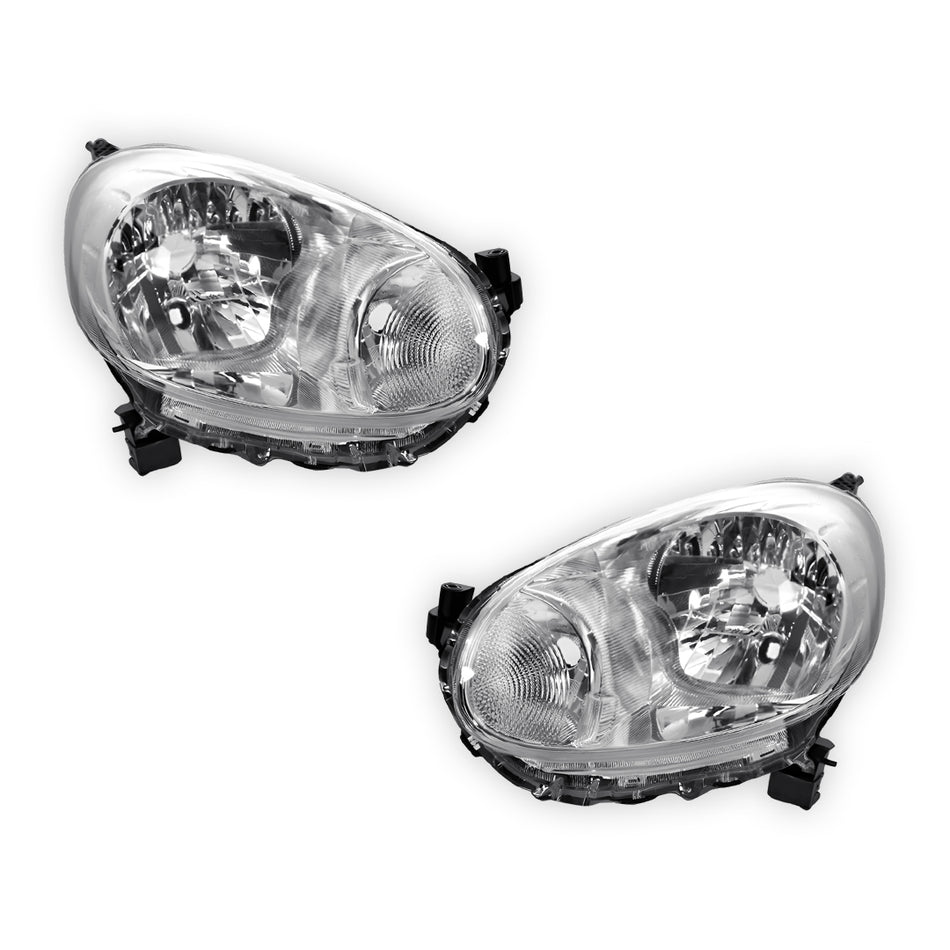 Nissan Micra K13 (2010 - 2015) Genuine Clear / Black Xenon Manual Headlights LH + RH