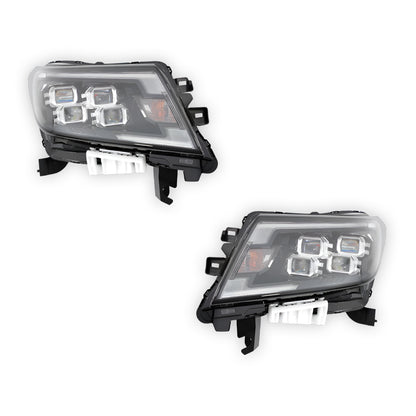 Nissan Navara D23 NP300 (2020 - 2025) Genuine Black LED Headlights LH + RH