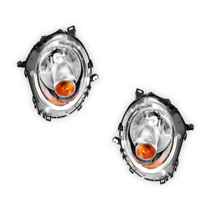Mini Cooper R56 (2007 - 2010) OEM Style Headlights With Motor Amber Cap LH + RH