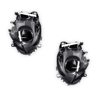 Mini Cooper R56 (2007 - 2010) OEM Style Headlights With Motor Amber Cap LH + RH