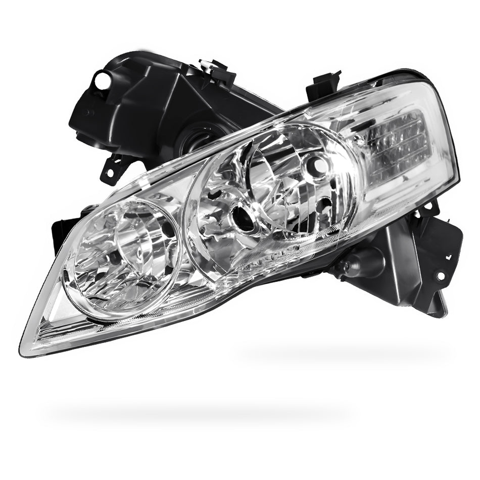 Ford Falcon BF Series 2 (2006 - 2008) Chrome OEM Style Headlights LH + RH